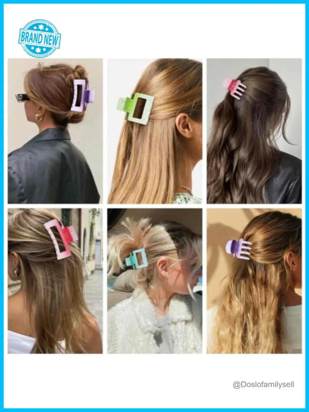 12 Pcs Hair Claw Clips Set - Durable Plastic Spring Clips for All Hair Types